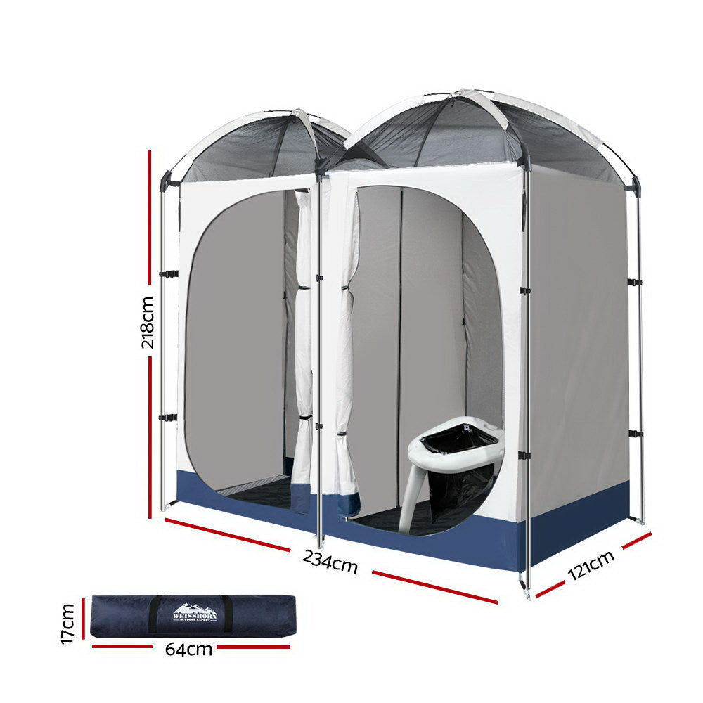 WEISSHORN 20L Outdoor Portable Toilet Camping Shower Tent Ensuite Change Room