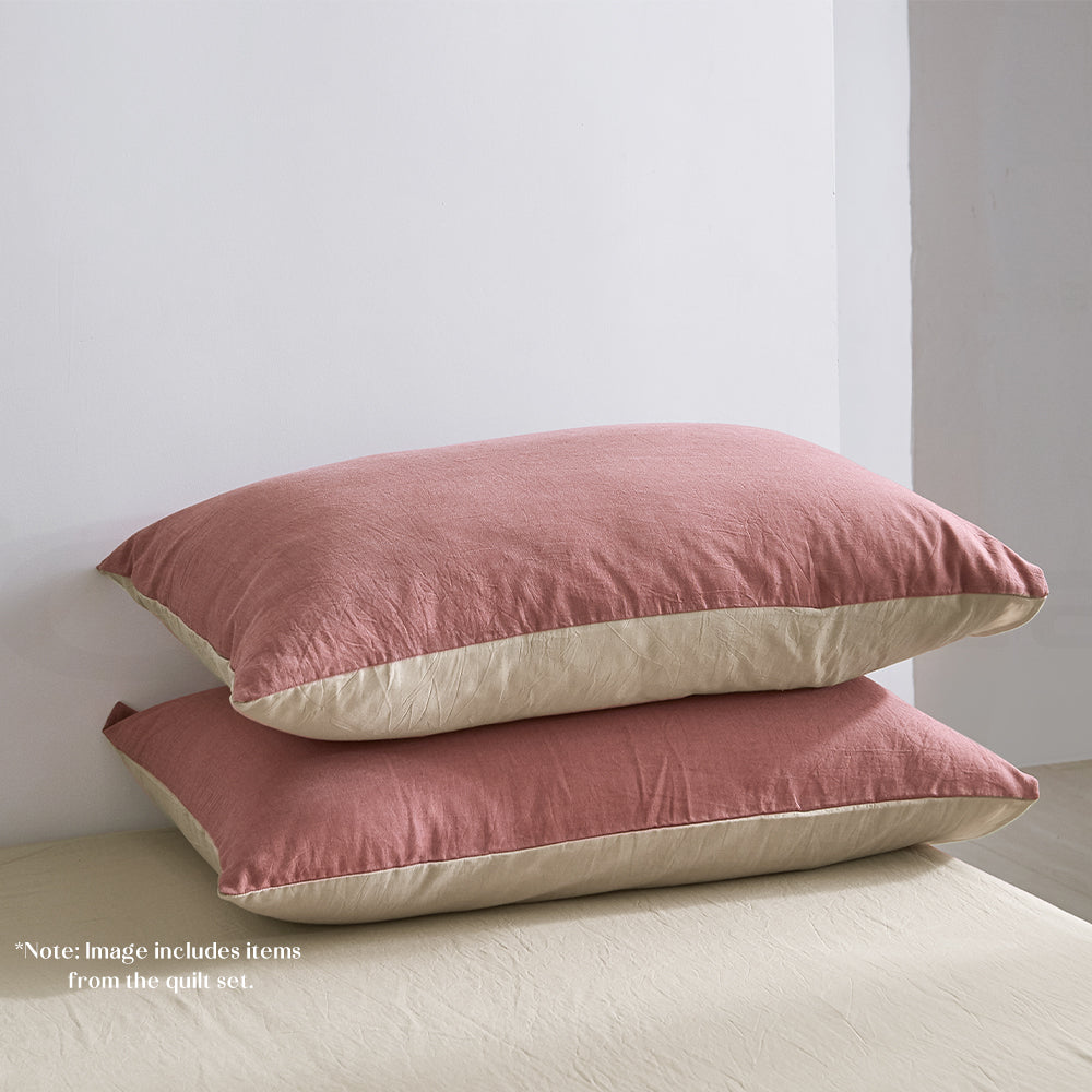 Cosy Club Sheet Set Cotton Sheets King Vanilla Rhubarb