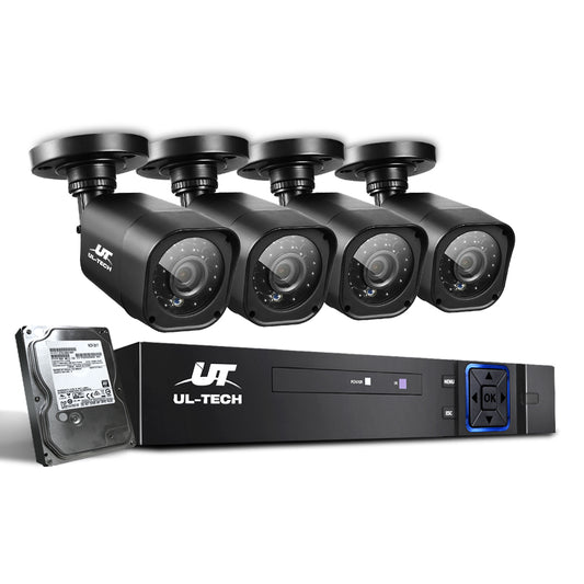 UL-tech Home CCTV Security System Camera 4CH DVR 1080P 1500TVL 1TB Outdoor Home