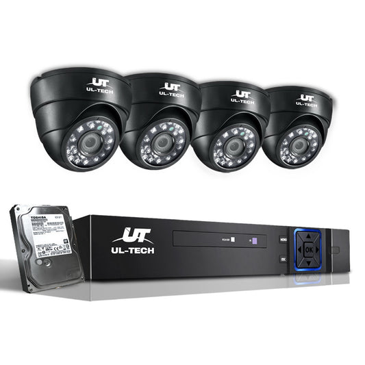 UL-Tech CCTV Security System 2TB 8CH DVR 1080P 4 Camera Sets