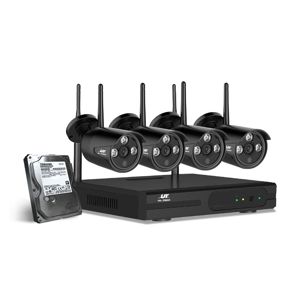 UL-Tech CCTV Wireless Security System 2TB 4CH NVR 1080P 4 Camera Sets