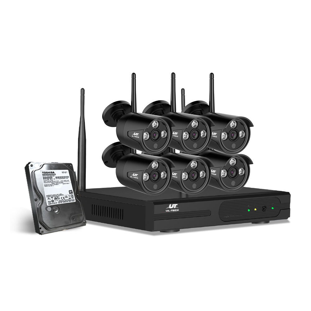 UL-Tech CCTV Wireless Security System 2TB 8CH NVR 1080P 6 Camera Sets