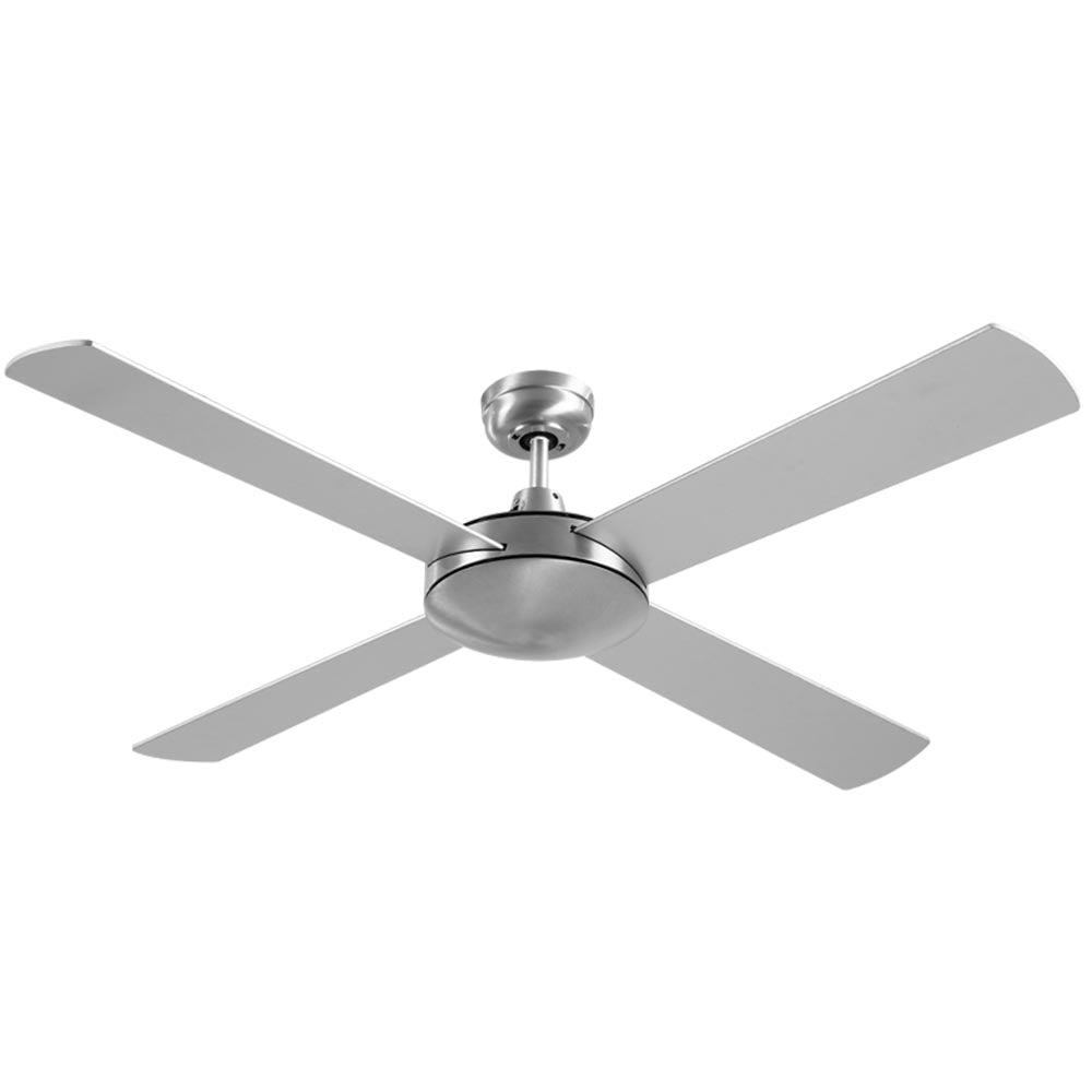 Devanti 52 inch 1300mm Ceiling Fan Brushed Aluminum Finish 4 Blades Wall Controller