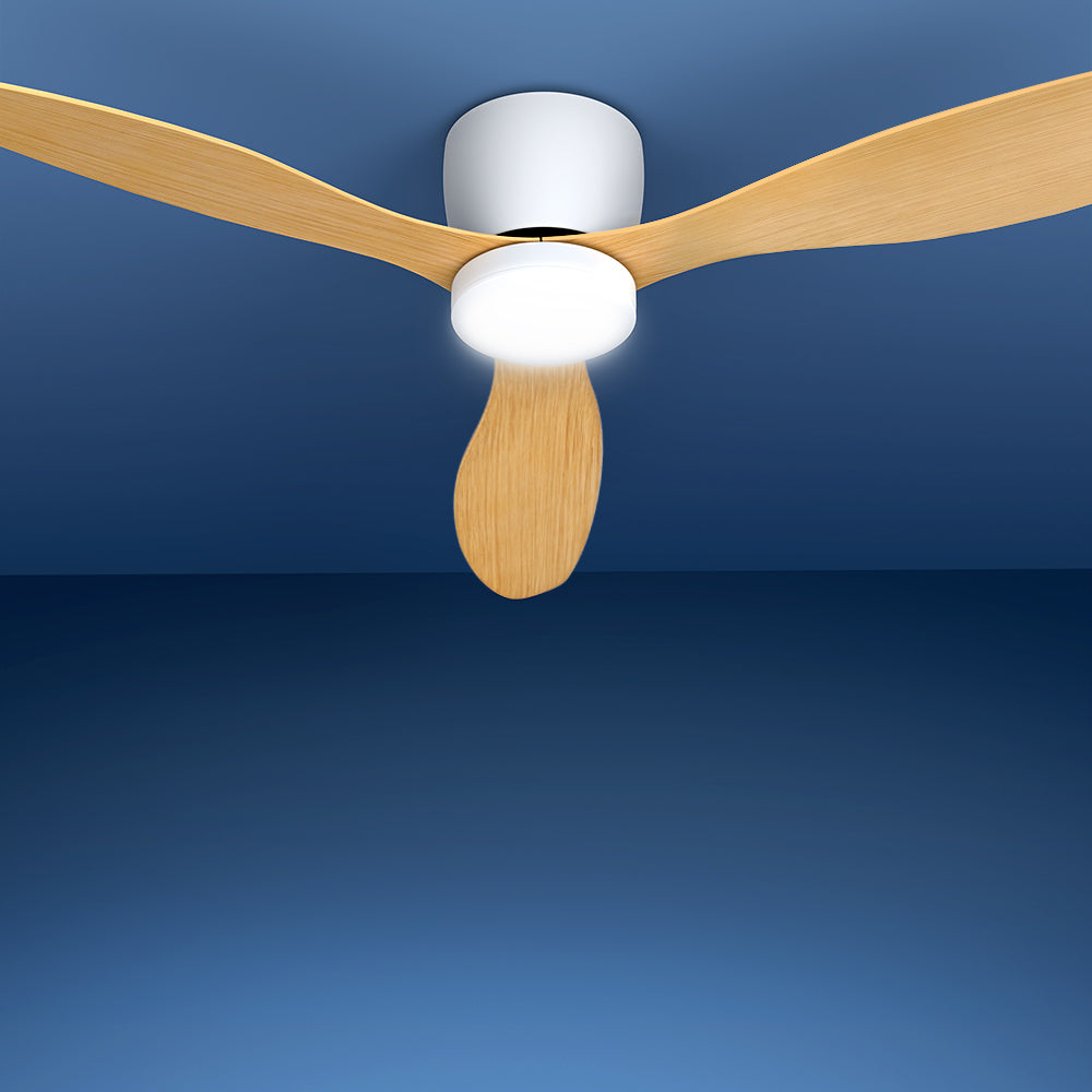 Devanti 52'' Ceiling Fan LED Light Remote Control DC Motor 5 Speed Fans Timer