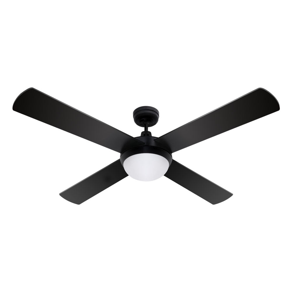 Devanti 52'' Ceiling Fan w/Light w/Remote Timer - Black