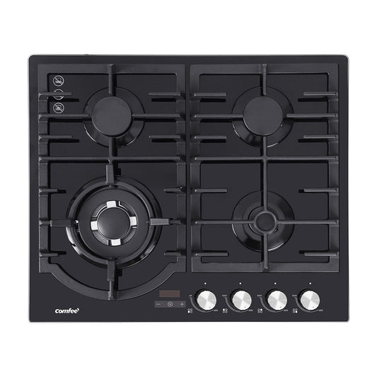 Comfee 60cm Gas Cooktop 4 Burners Gas Stove Hob Cook Top Cast Iron Cooker NG LPG