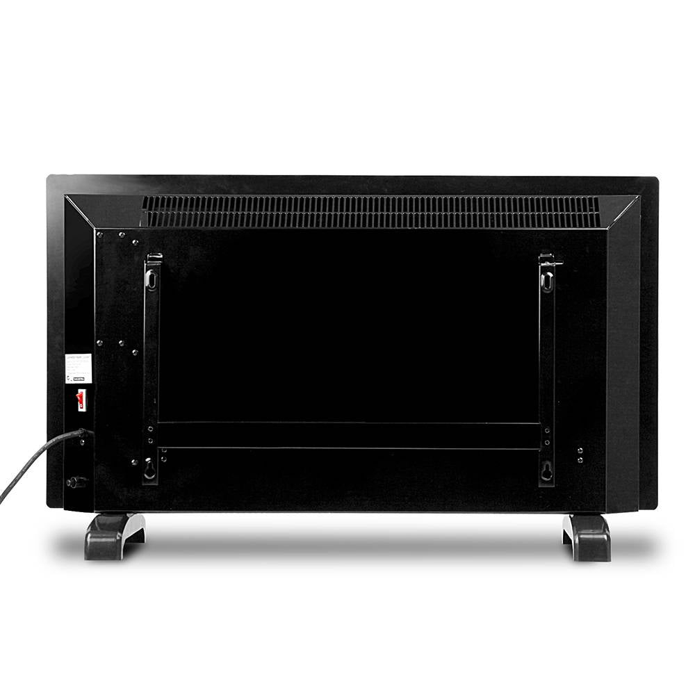 Devanti 2000W Portable Electric Panel Heater - Black Glass