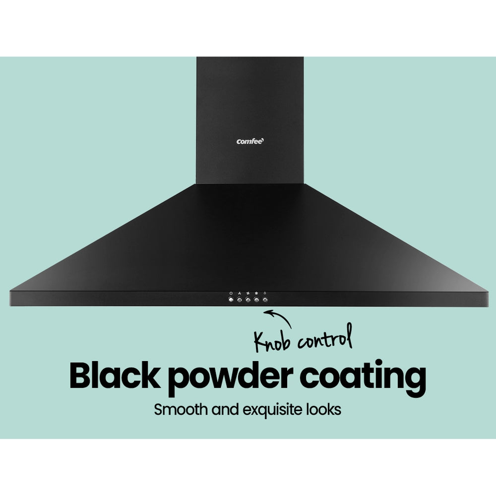 Comfee Rangehood 900mm Range Hood Home Kitchen Wall Mount Canopy 90cm Black