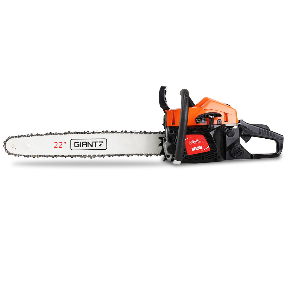 GIANTZ 58cc Commercial Petrol Chainsaw 22 Bar E-Start Chains Saw Tree Pruning