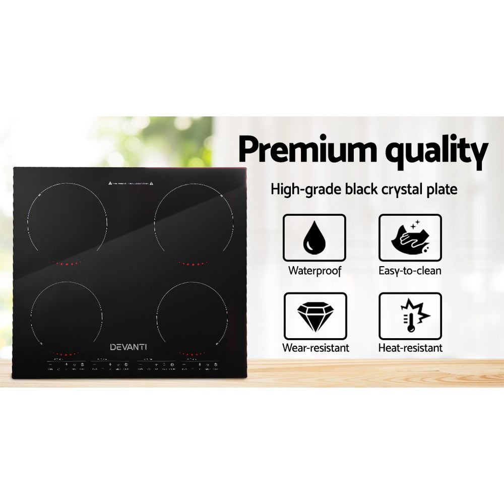 Devanti Ceramic Electric Induction Cook Top Stove- Black