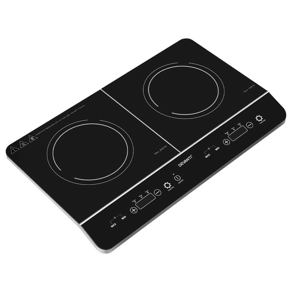 Devanti Electric Induction Cooktop 60cm Portable Kitchen Ceramic Glass Cooker