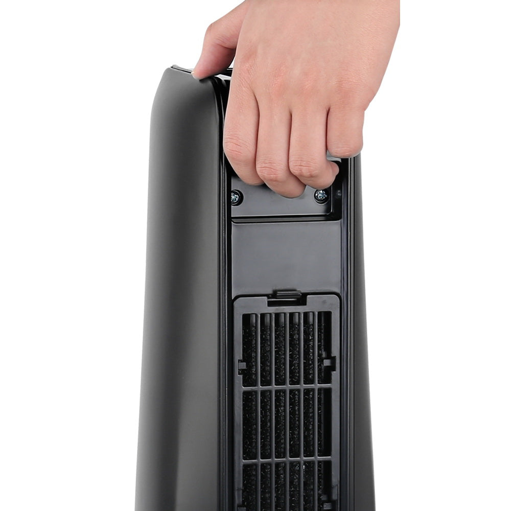 Devanti Electric Ceramic Tower Fan Heater Portable Oscillating Remote Control 2400W Black