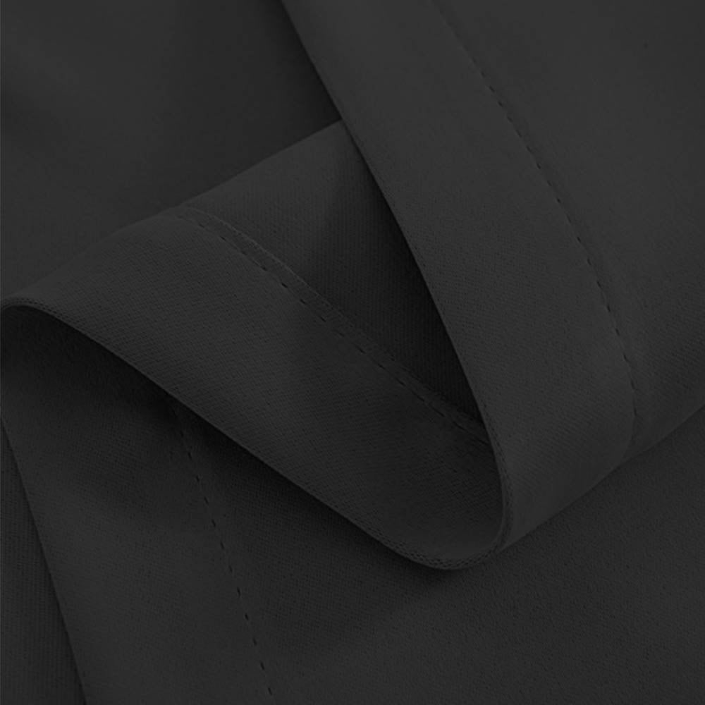 Artqueen 2X Pinch Pleat Pleated Blockout Curtains Black 300cmx230cm