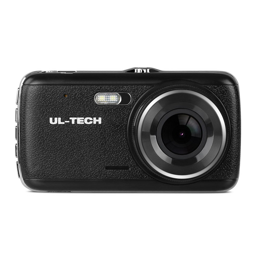 UL Tech 4 Inch Dual Camera Dash Camera - Black