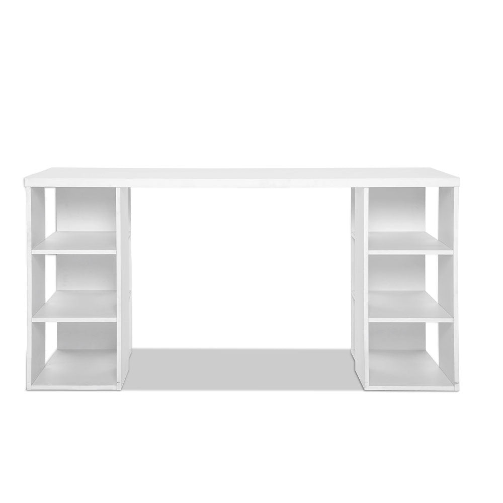 Artiss 3 Level Desk with Storage & Bookshelf - White