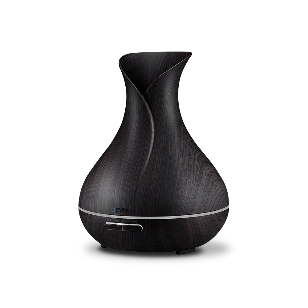 Devanti 400ml 4 in 1 Aroma Diffuser with remote control- Dark Wood