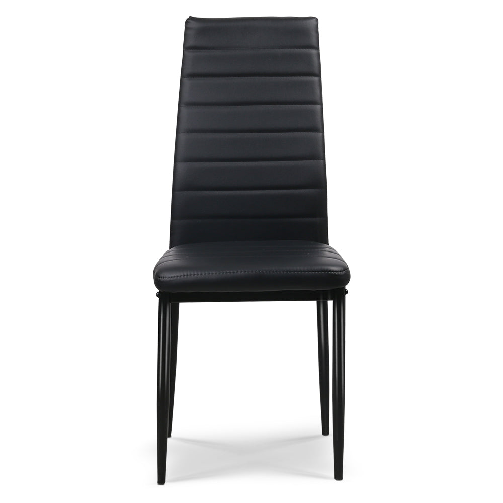 Artiss Set of 4 Dining Chairs PVC Leather - Black