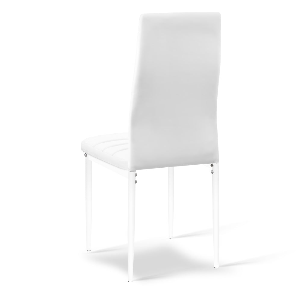 Artiss Set of 4 Dining Chairs PVC Leather - White