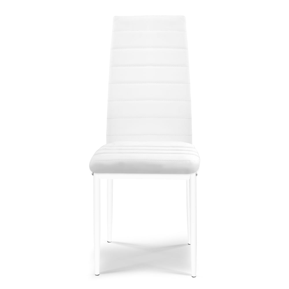 Artiss Set of 4 Dining Chairs PVC Leather - White