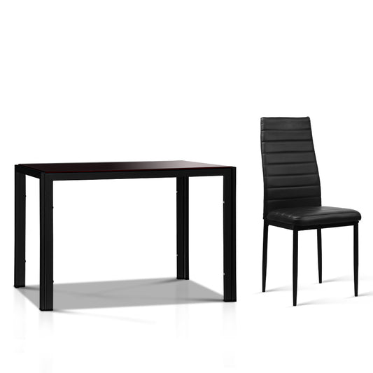 Artiss Astra 5-Piece Dining Table and Chairs Sets - Black