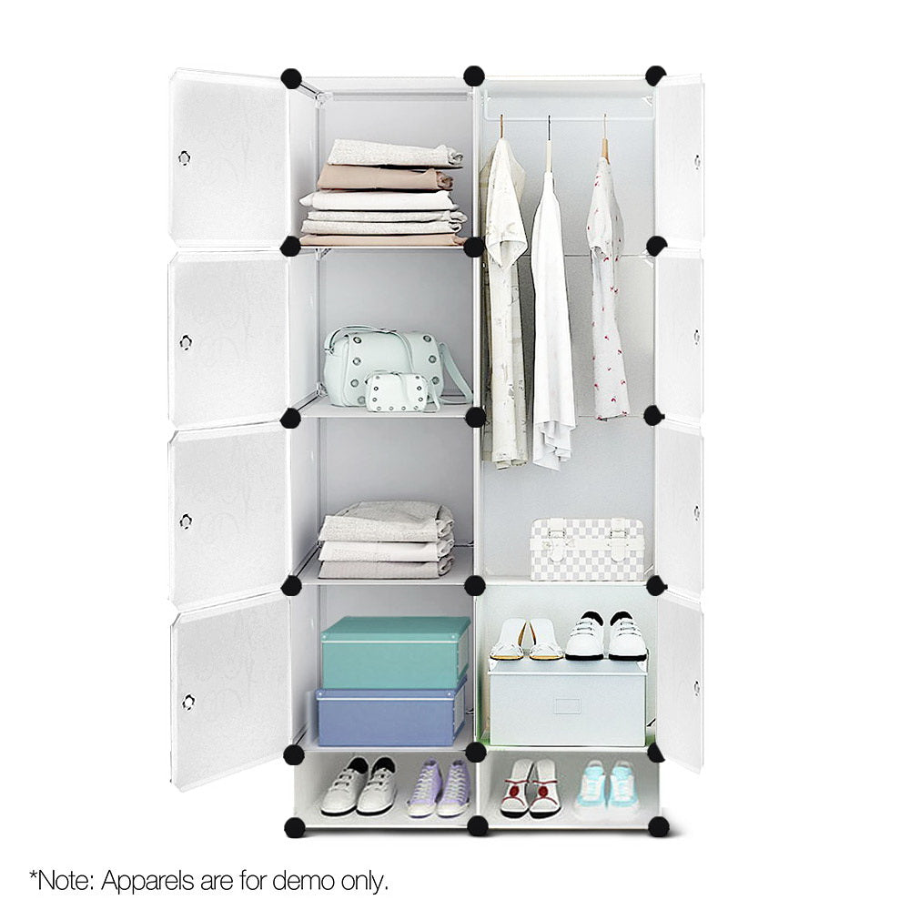 10 Cube DIY Storage Cabinet Wardrobe - White