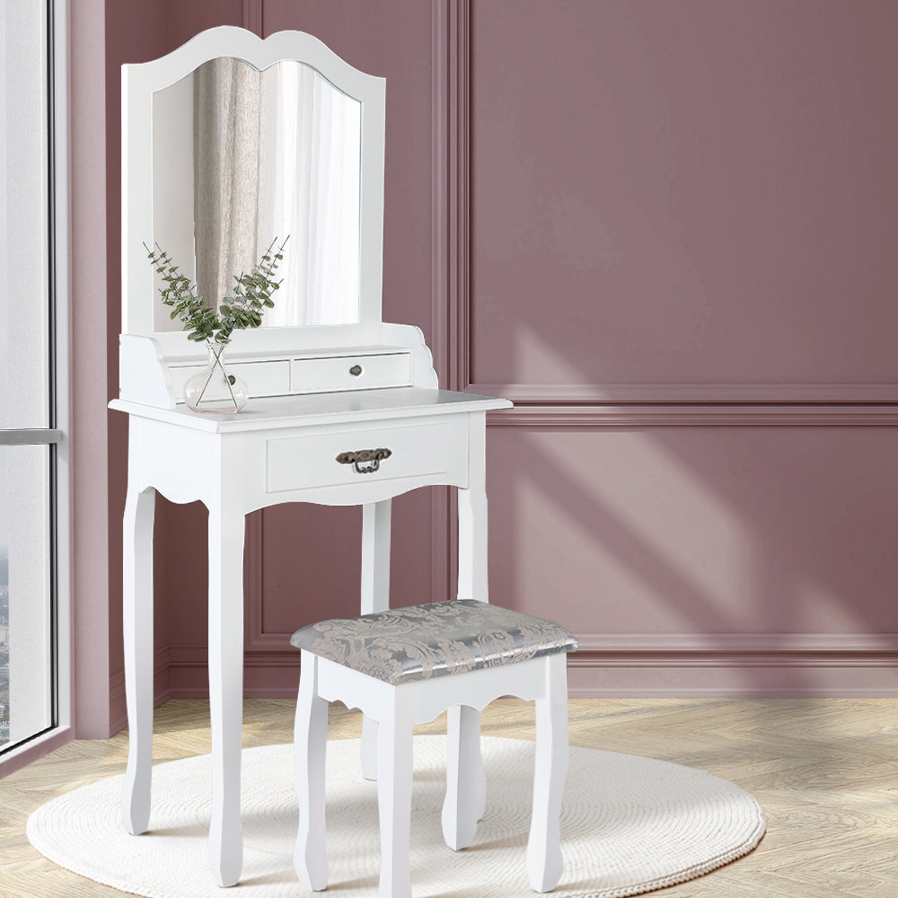 Artiss dressing table mirror stool on sale mirror jewellery cabinet makeup storage wood