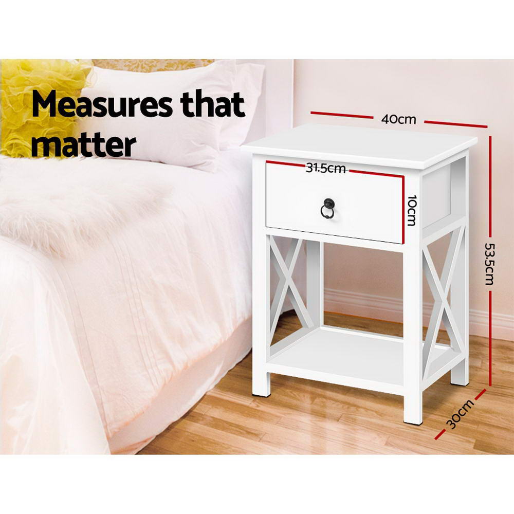 Artiss Set of 2 Bedside Tables Drawers Side Table Nightstand Lamp Chest Unit Cabinet