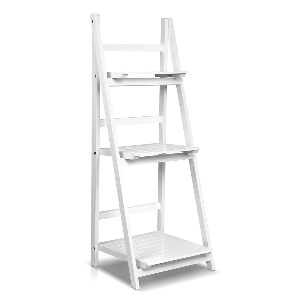 Artiss Wooden Ladder Storage Display Shelf - White