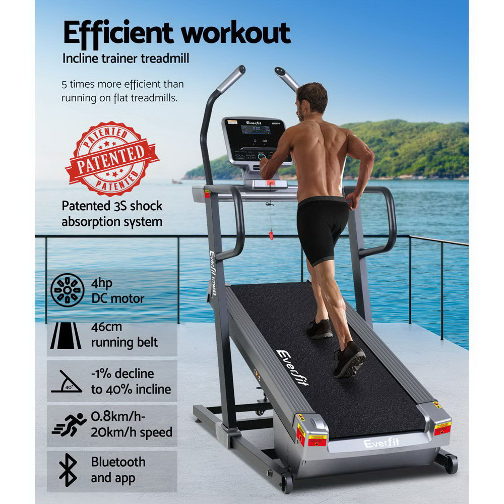 Everfit Electric Treadmill Auto Incline Trainer CM01 40 Level Incline Gym Exercise Running Machine Fitness