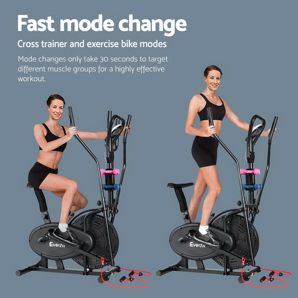 Everfit 6in1 Elliptical Cross Trainer Exercise Bike Bicycle Home Gym Fitness Machine Running Walking