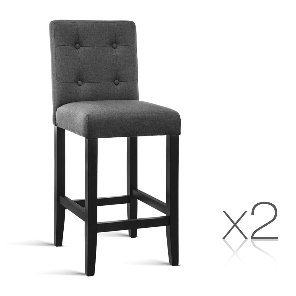 Artiss Set of 2 French Provincial Dining Chair - Charcoal