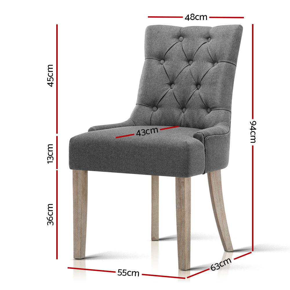 Artiss French Provincial Dining Chair - Grey