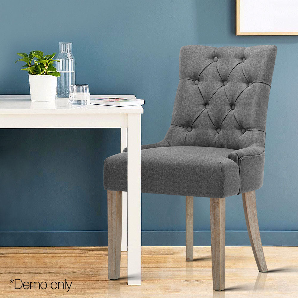 Artiss French Provincial Dining Chair - Grey