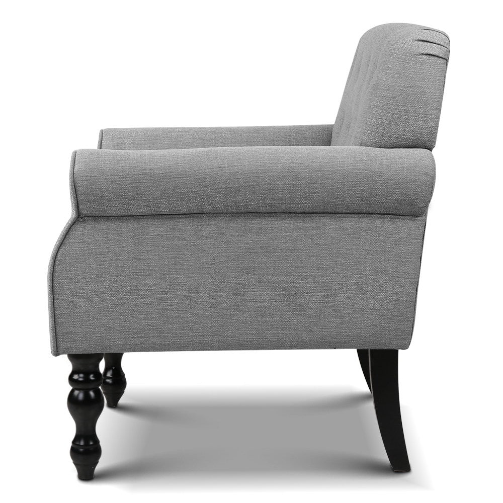 Artiss Wingback Fabric Accent Armchair - Grey