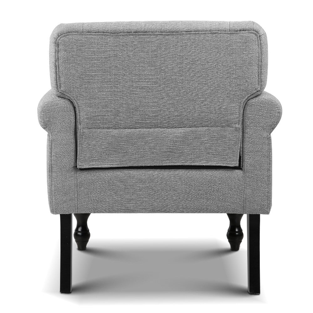 Artiss Wingback Fabric Accent Armchair - Grey