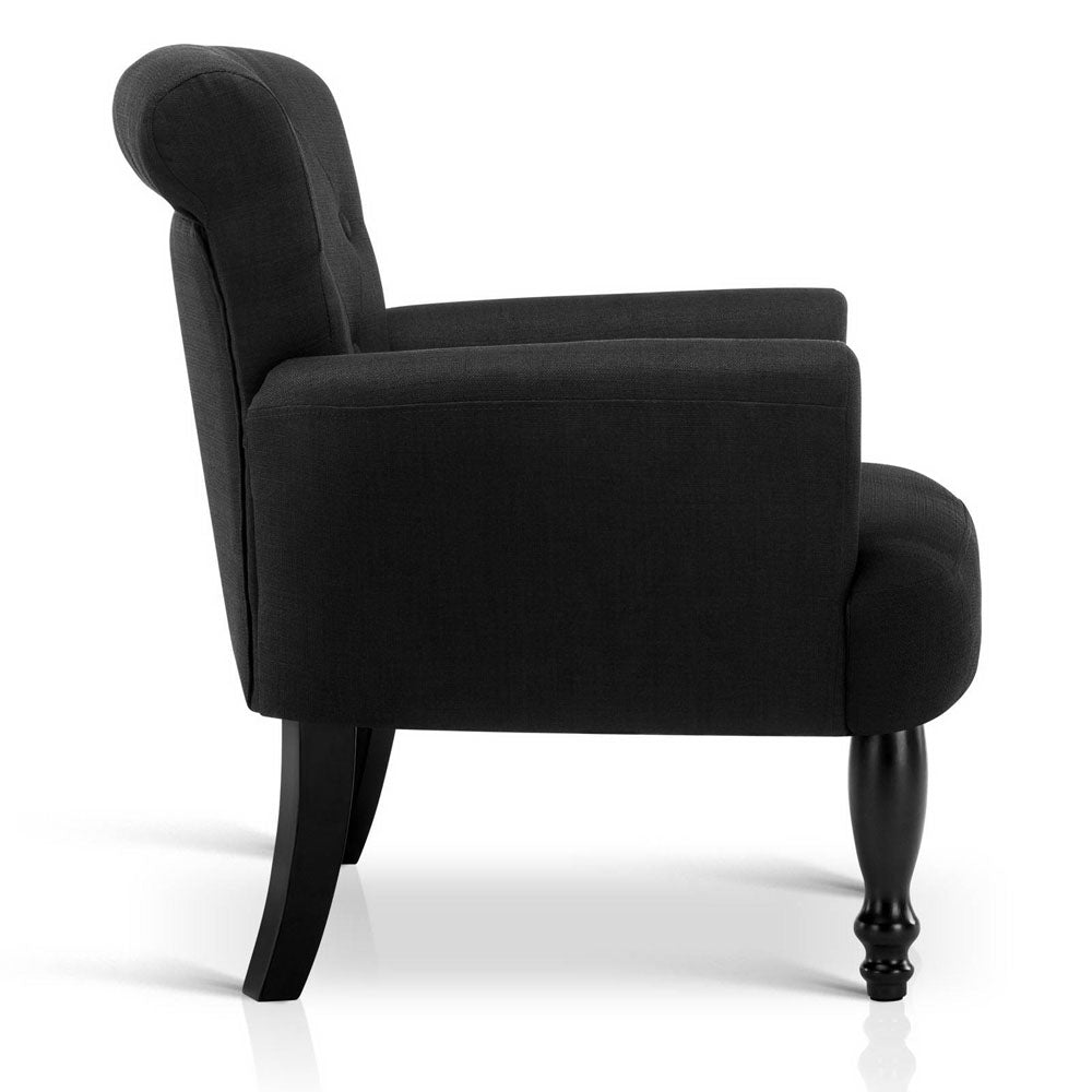 Artiss French Lorraine Chair Retro Wing - Black