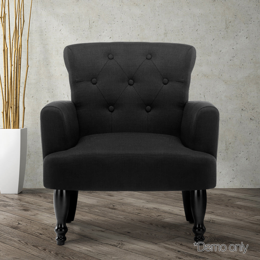 Artiss French Lorraine Chair Retro Wing - Black