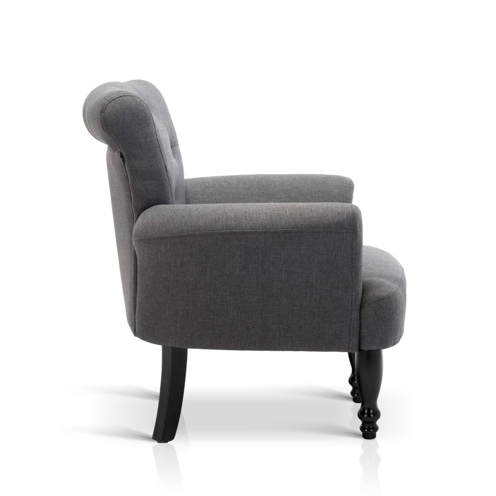 Artiss French Lorraine Chair Retro Wing - Grey