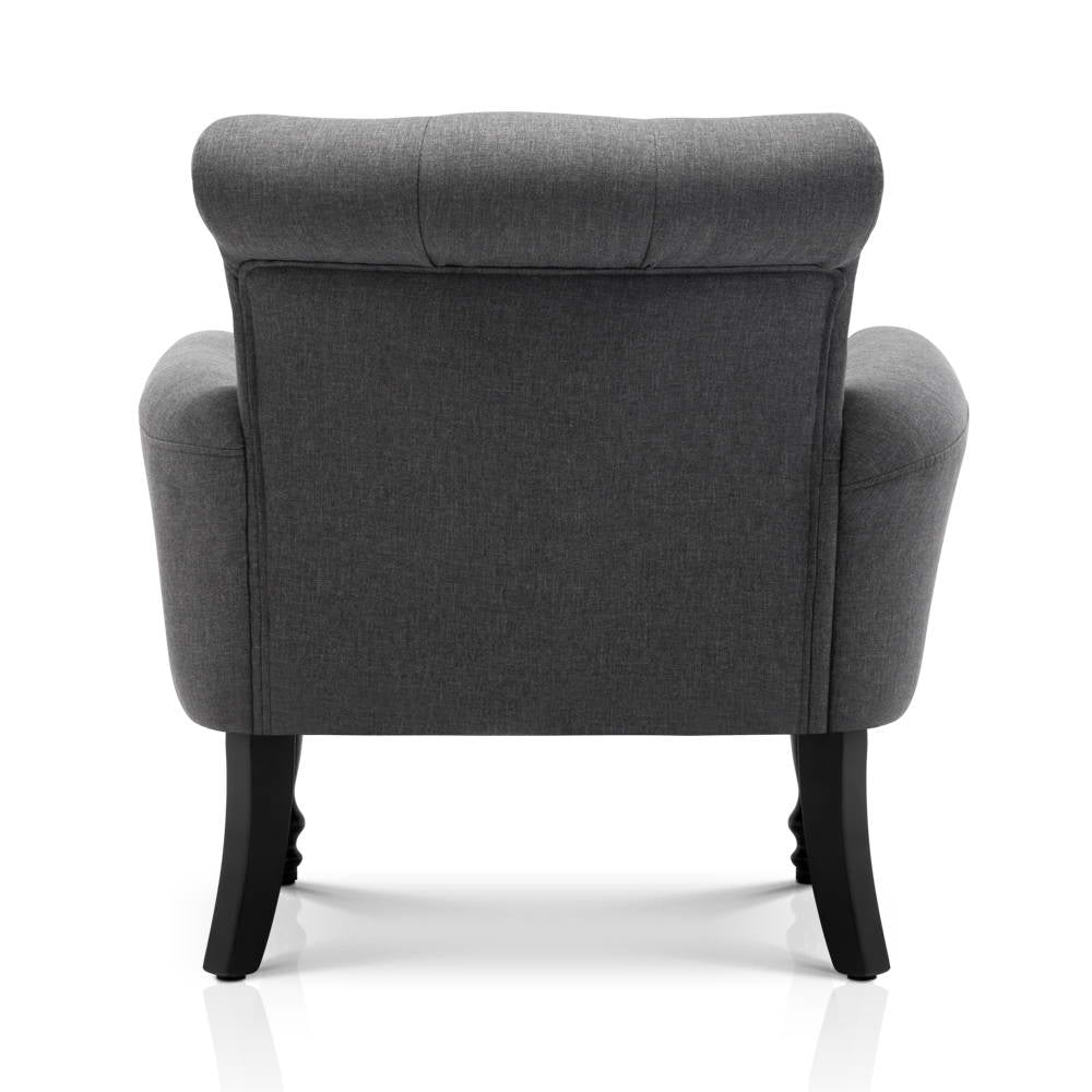 Artiss French Lorraine Chair Retro Wing - Grey