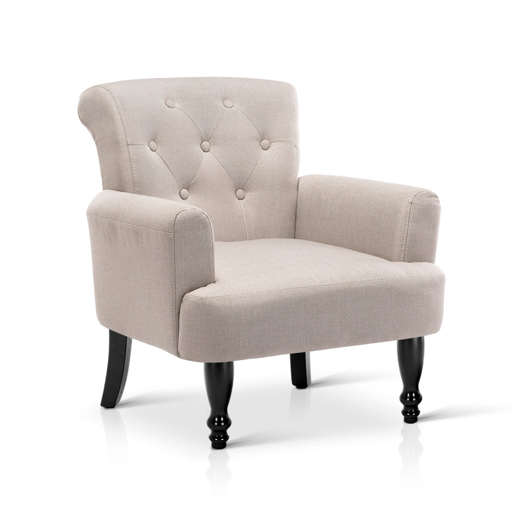 Artiss French Lorraine Chair Retro Wing - Taupe