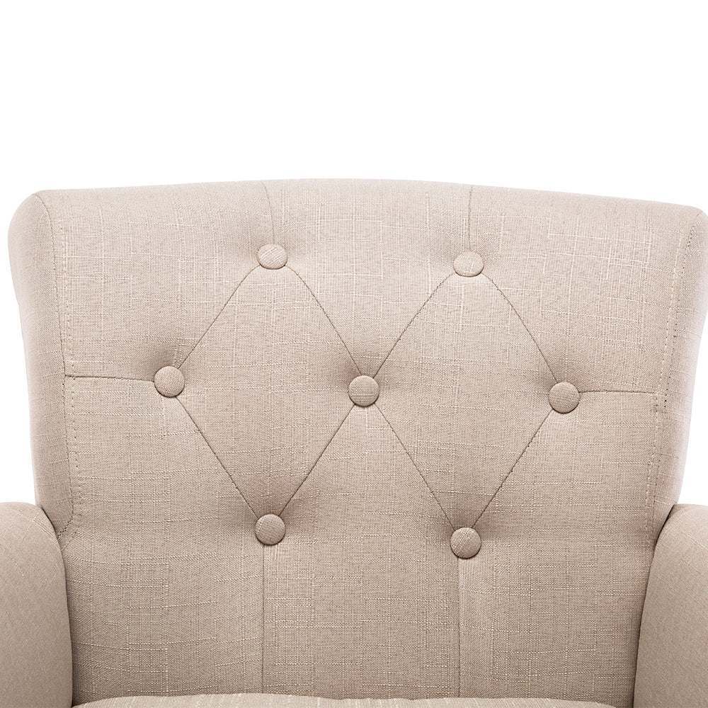 Artiss French Lorraine Chair Retro Wing - Taupe