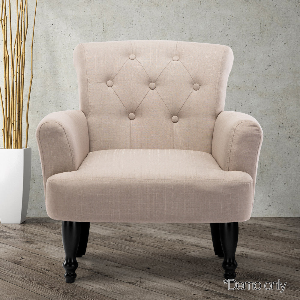 Artiss French Lorraine Chair Retro Wing - Taupe