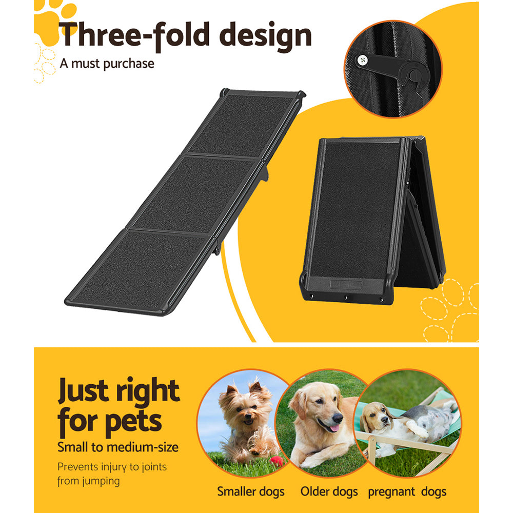 i.Pet Dog Pet Ramp Car Stairs Steps Travel Ladder Foldable Adjustable Portable