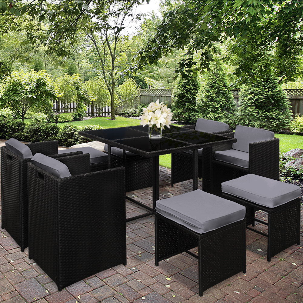 Walnew 9 store piece patio set