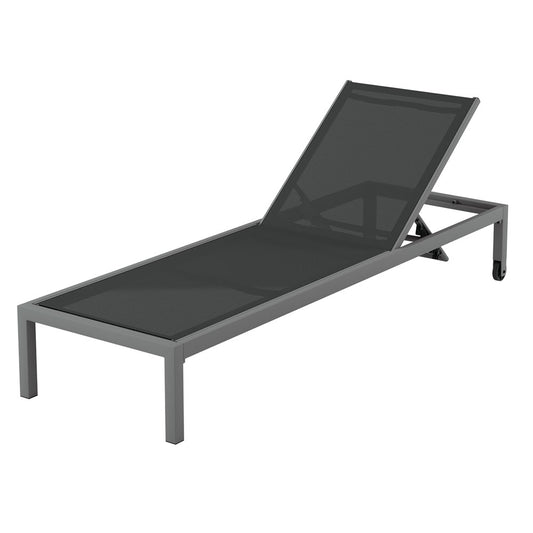 Gardeon Sun Lounger Outdoor Lounge Chair Patio Furniture Aluminium Wheels Pool