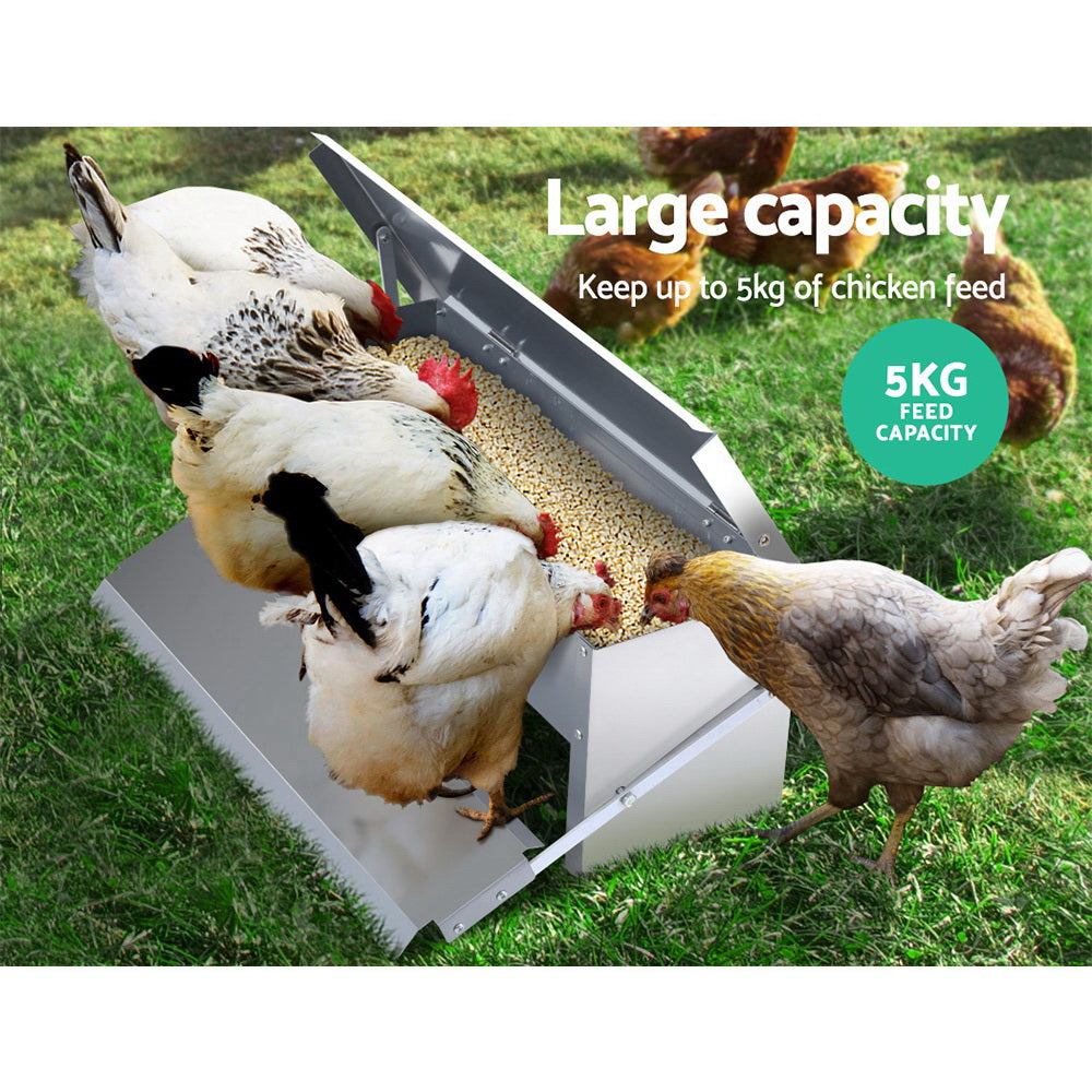 Giantz Auto Chicken Feeder Automatic Chook Poultry Treadle Self Opening Coop