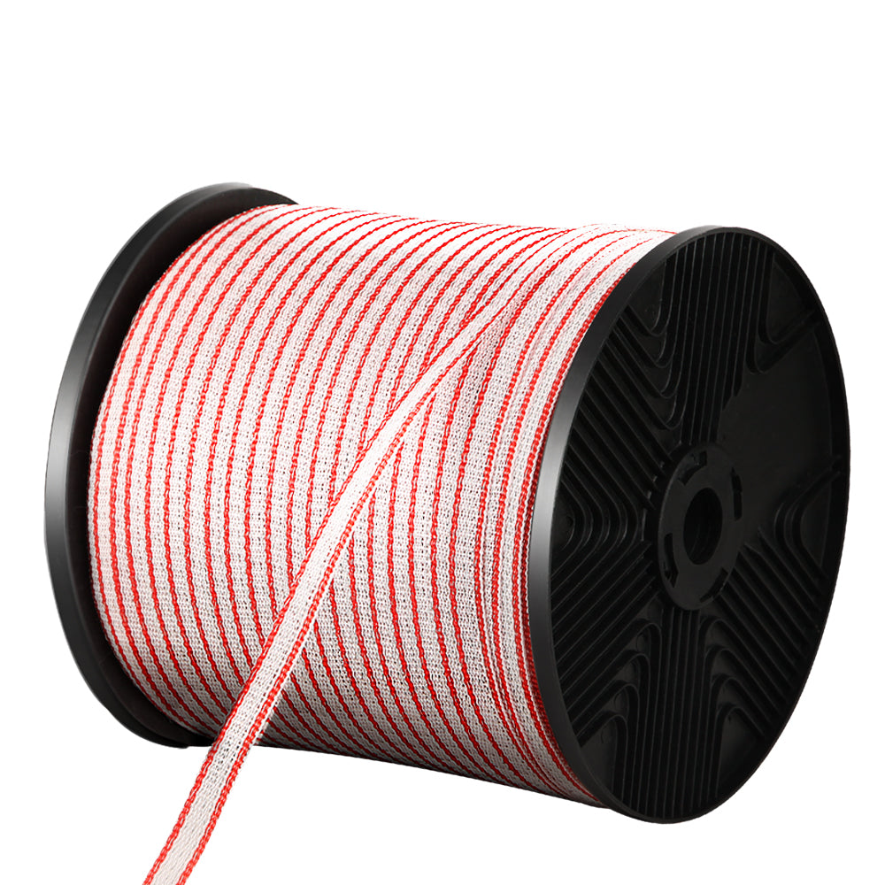 Giantz Electric Fence Wire 400M Tape Fencing Roll Energiser Poly Stainless Steel