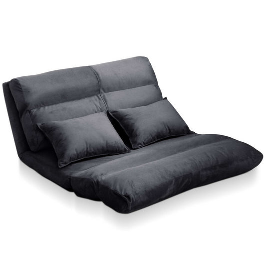 Artiss 2-seater Adjustable Lounge Sofa - Charcoal