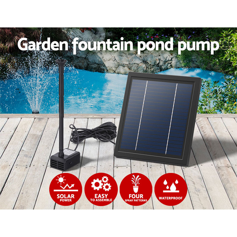 Gardeon Solar Pond Pump Submersible Powered Garden Pool Water Fountain Kit 6.1FT