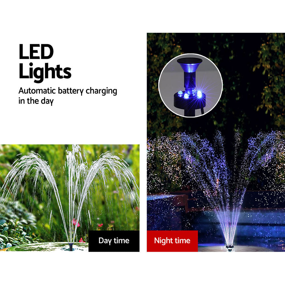 Gardeon Solar Pond Pump with Battery Kit LED Lights 5.2FT